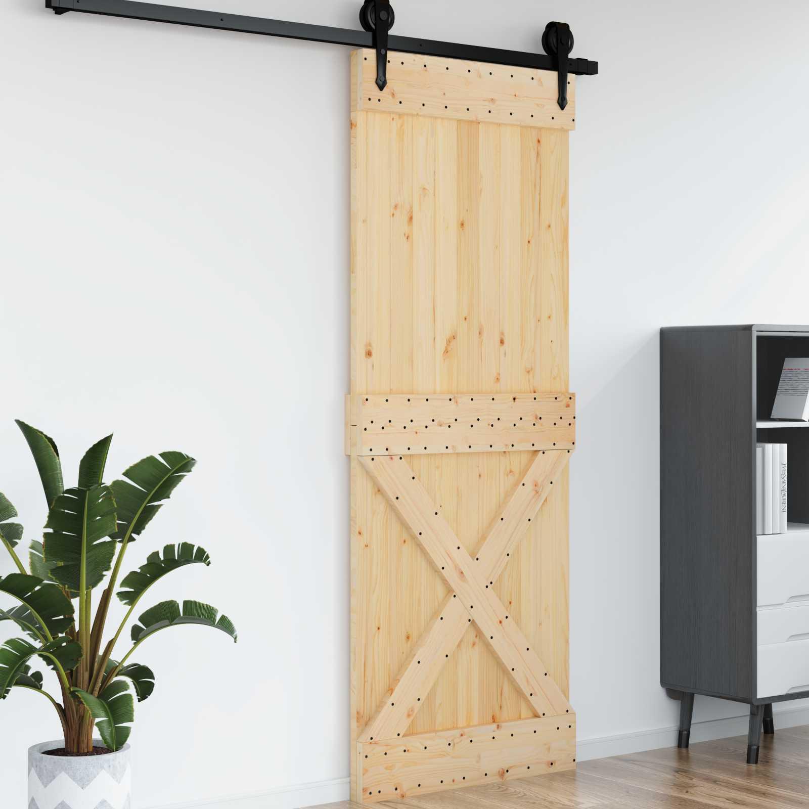 Dør NARVIK natur - 85 × 210 cm skydedør i massivt fyrretræ billede