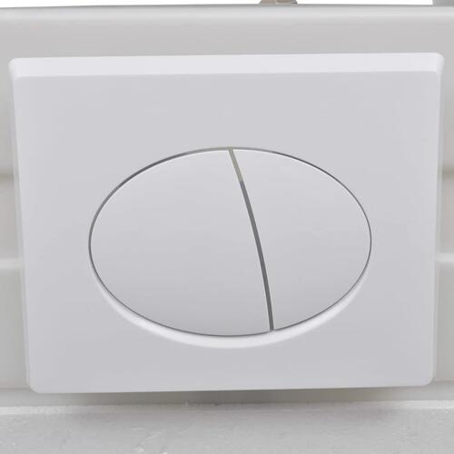 Væghængt toilet med skjult cisterne keramisk sort