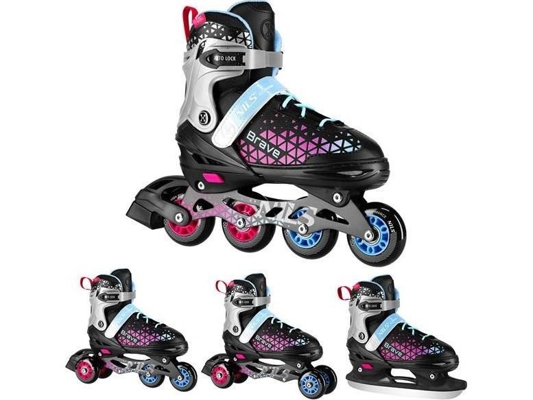 NILS eXtreme NH18190A Brave 4-i-1 rulleskøjter - Pink, str. M/S (29-33) billede