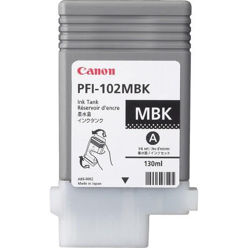 Canon PFI-102MBK blæktank - mat sort, 130 ml (original)
