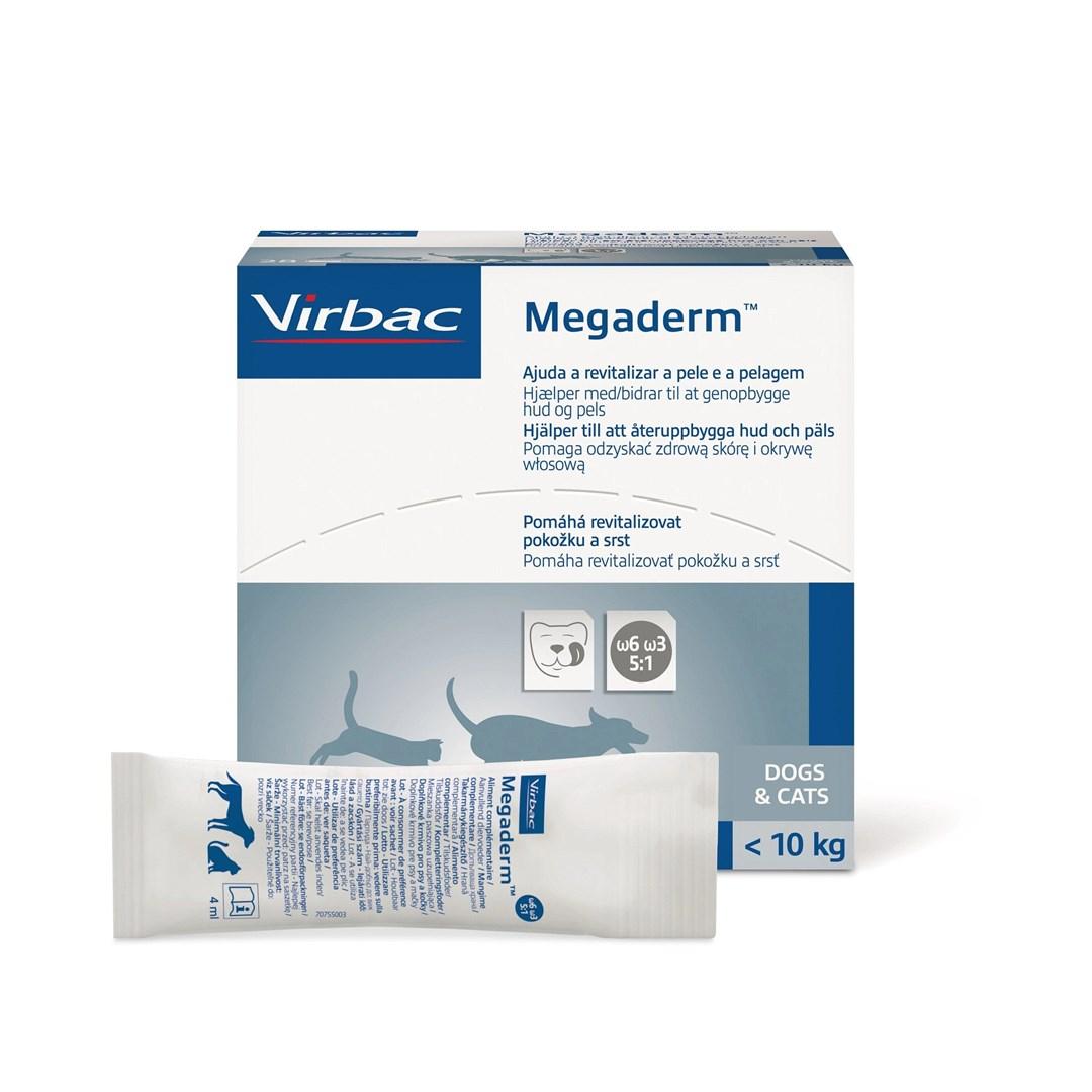Virbac Megaderm – fedtsyrer til hud og pels, kosttilskud til hunde og katte, 28×4 ml billede
