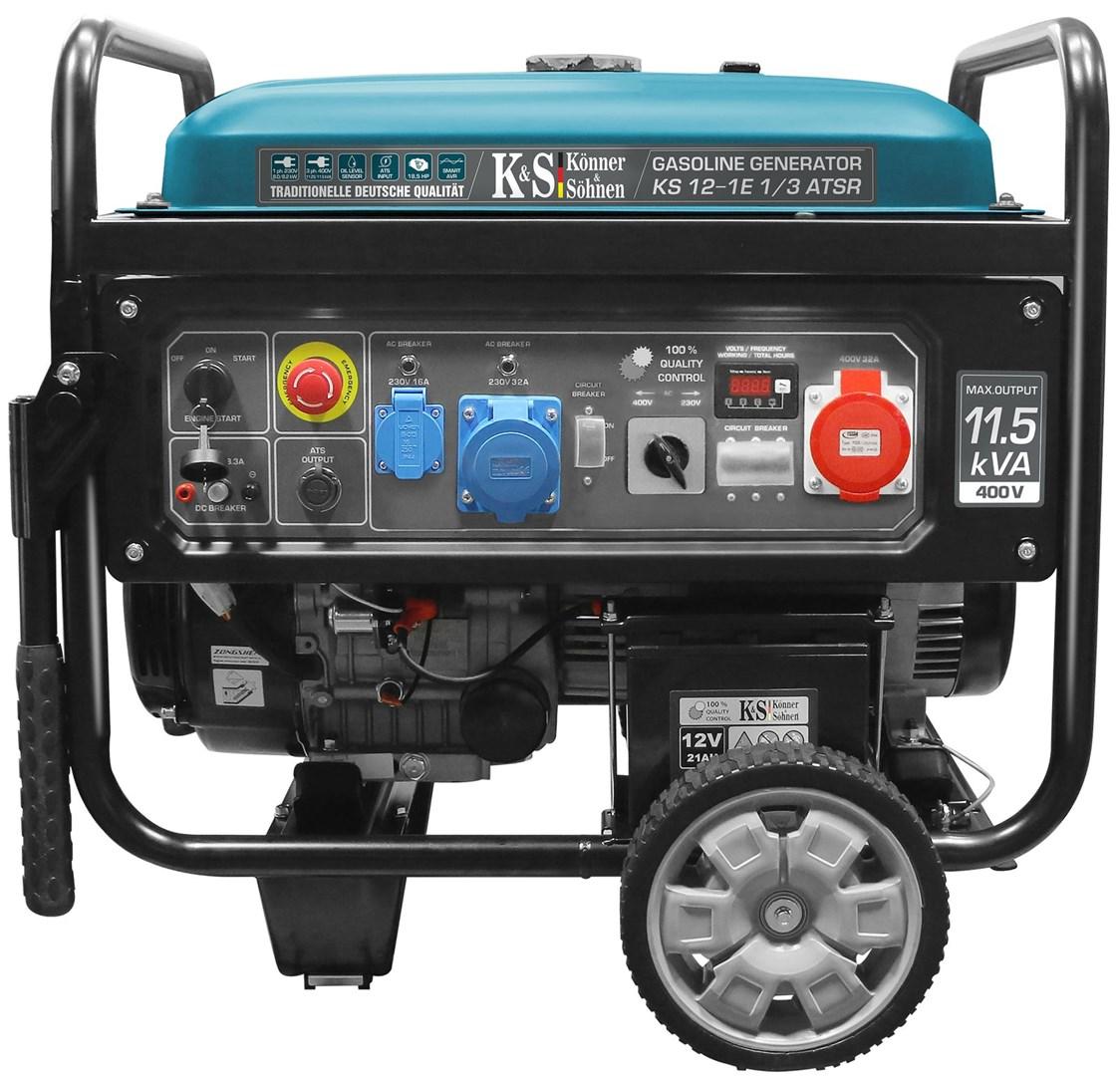 Könner & Söhnen KS 12-1E 1/3 ATSR benzingenerator 8.000 W - 55 l, sort/teal