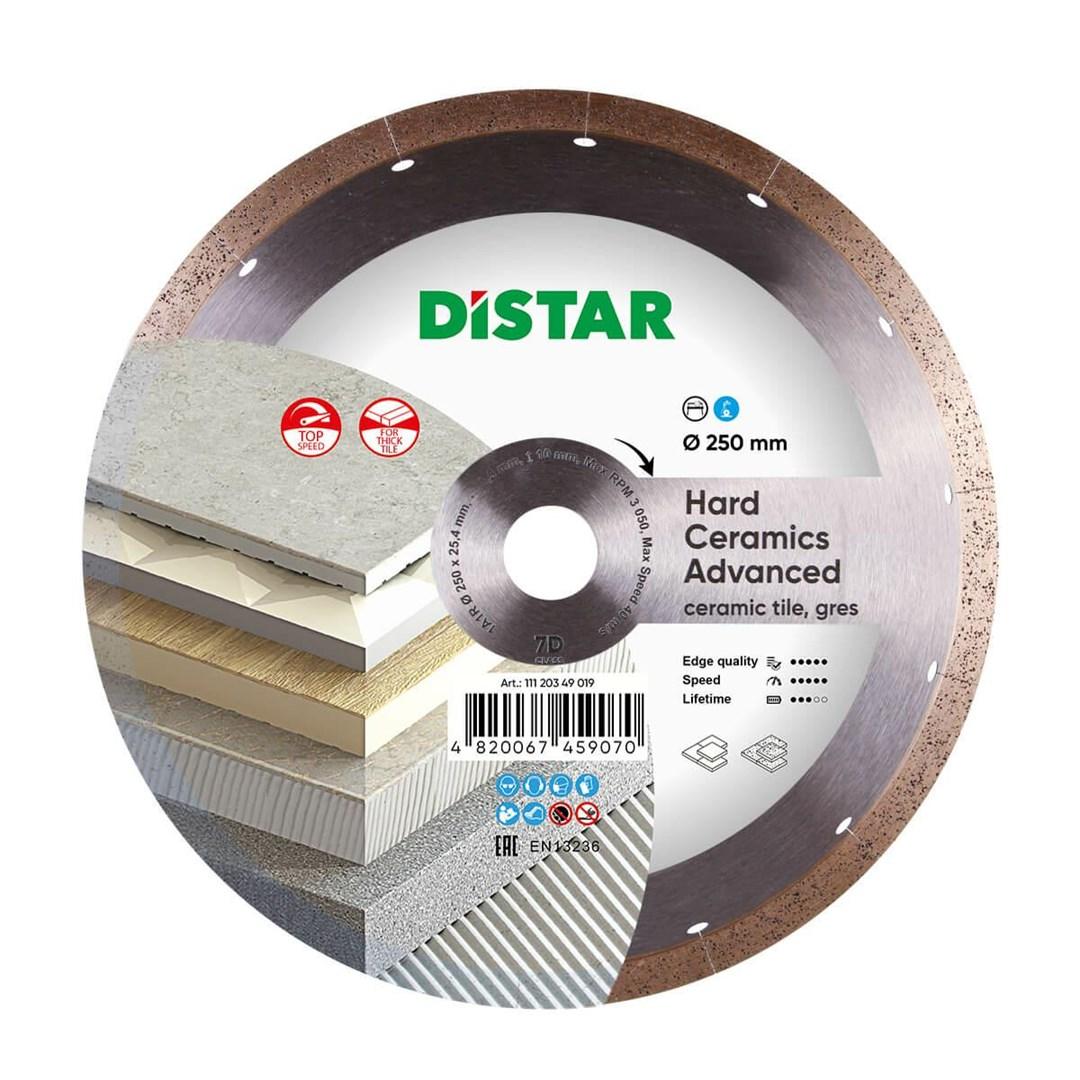 Distar Hard Ceramics Advanced diamantskive 250 × 1,5 × 10 × 25,4 mm billede