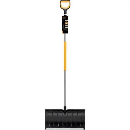 Sneskovl - Fiskars, ergonomisk skaft, metalblad, sort/orange