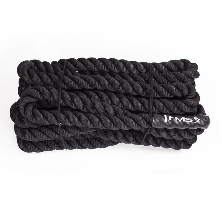 HMS RP02 battle rope - 15 m, 5 cm, 20 kg - sort træningsreb billede