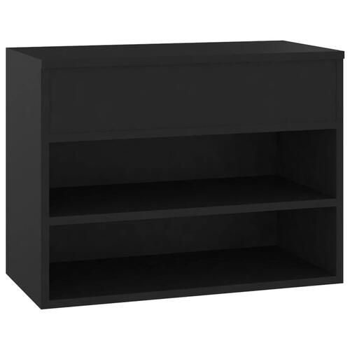 Skobænk 60x30x45 cm konstrueret træ sort