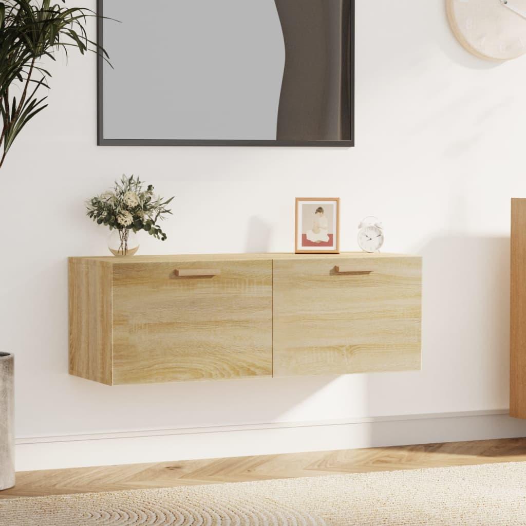 Vægskab 100x36,5x35 cm konstrueret træ sonoma-eg billede