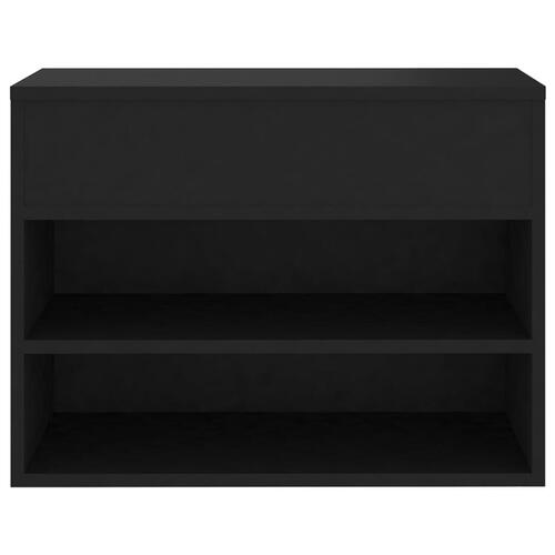 Skobænk 60x30x45 cm konstrueret træ sort