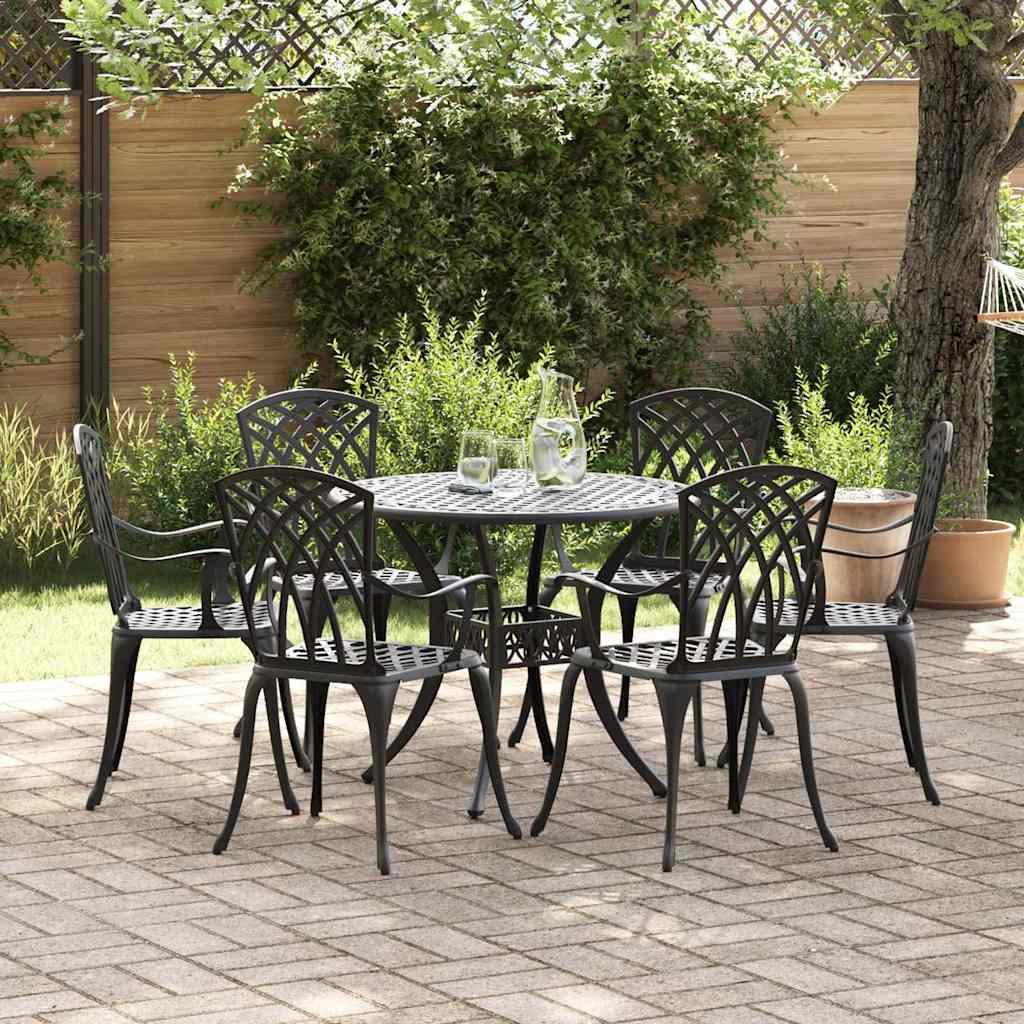Have Spisebordssæt 7 stk Sort Aluminium billede