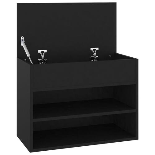 Skobænk 60x30x45 cm konstrueret træ sort