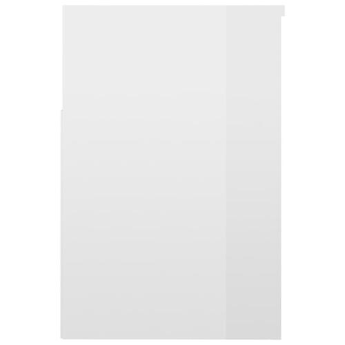 Skobænk 60x30x45 cm konstrueret træ hvid højglans