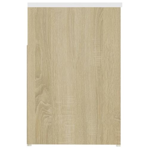 Skoreol 80x30x45 cm spånplade hvid og sonoma-eg