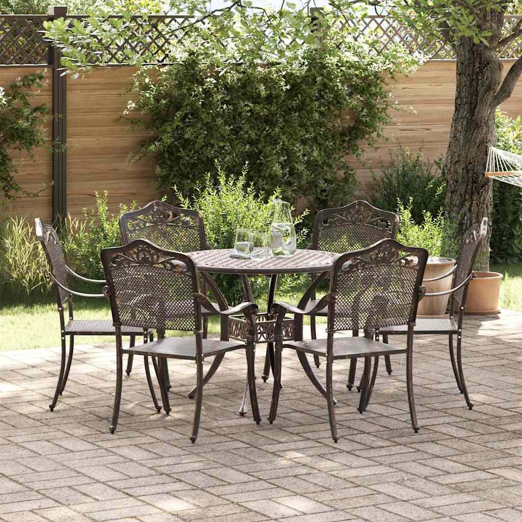 Have Spisebordssæt 7 stk Bronze Aluminium billede