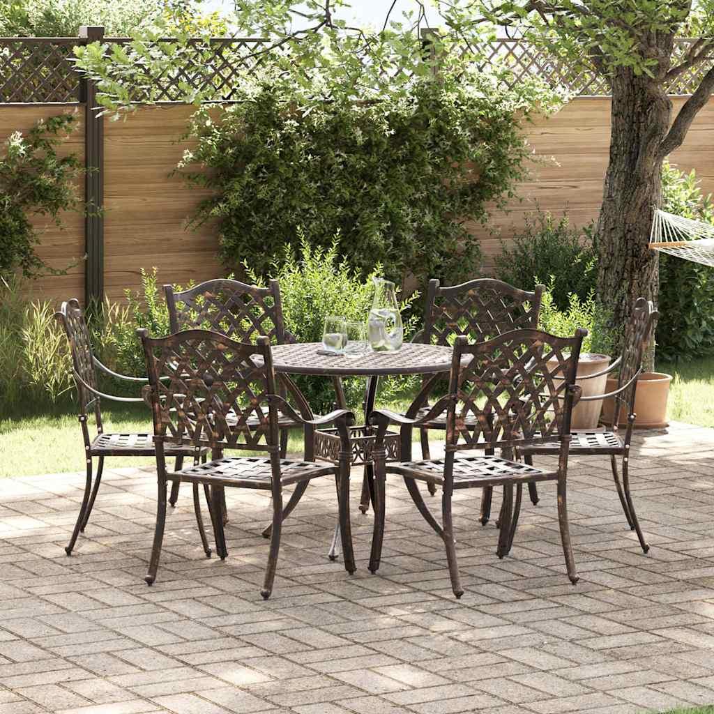 Have Spisebordssæt 7 stk Bronze Aluminium billede