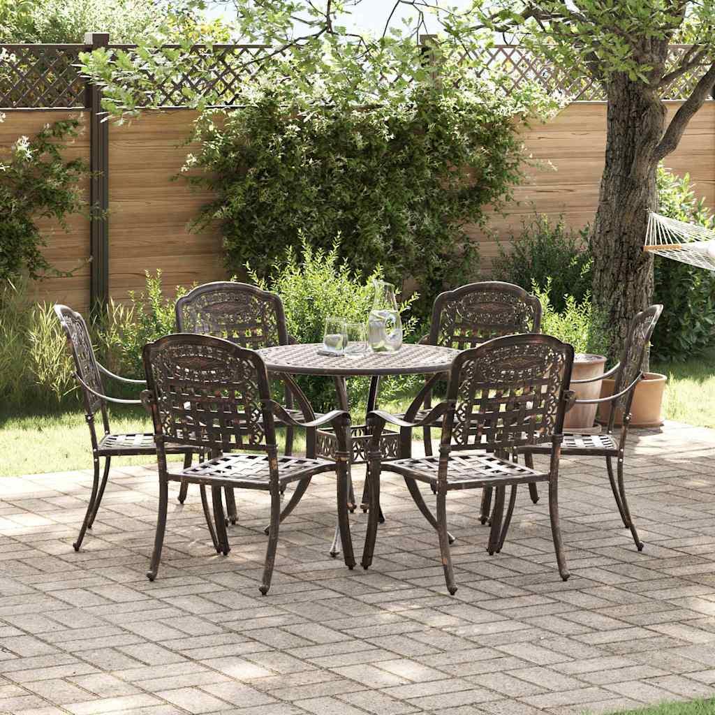 Have Spisebordssæt 7 stk Bronze Aluminium billede
