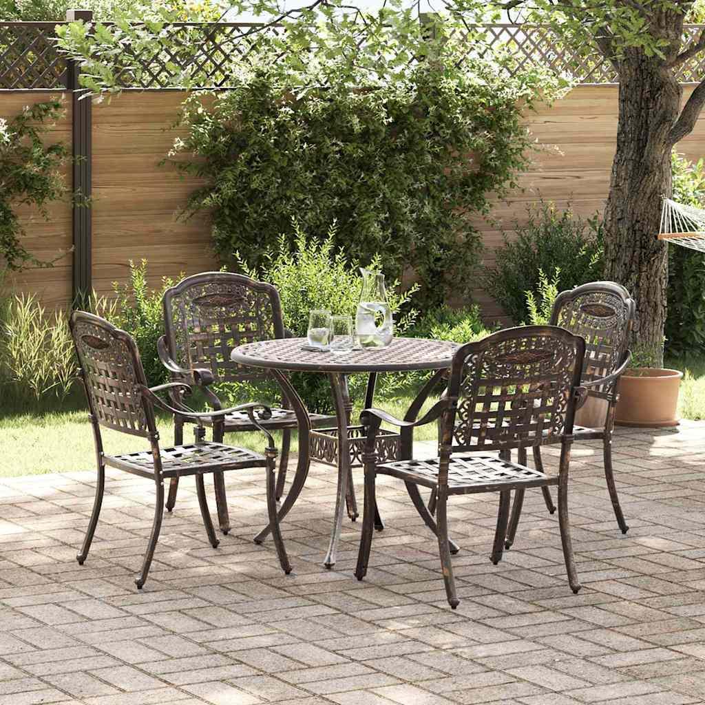 Have Spisebordssæt 5 stk Bronze Aluminium billede