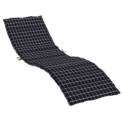 Hynde til liggestol i oxfordstof - ternet sort, 200 × 70 × 4 cm