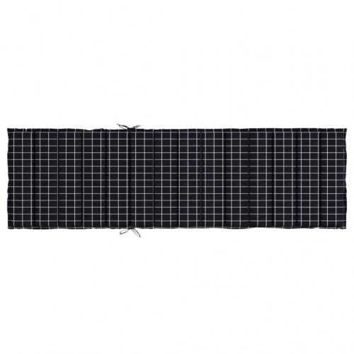 Hynde til liggestol i oxfordstof - ternet sort, 200 × 70 × 4 cm