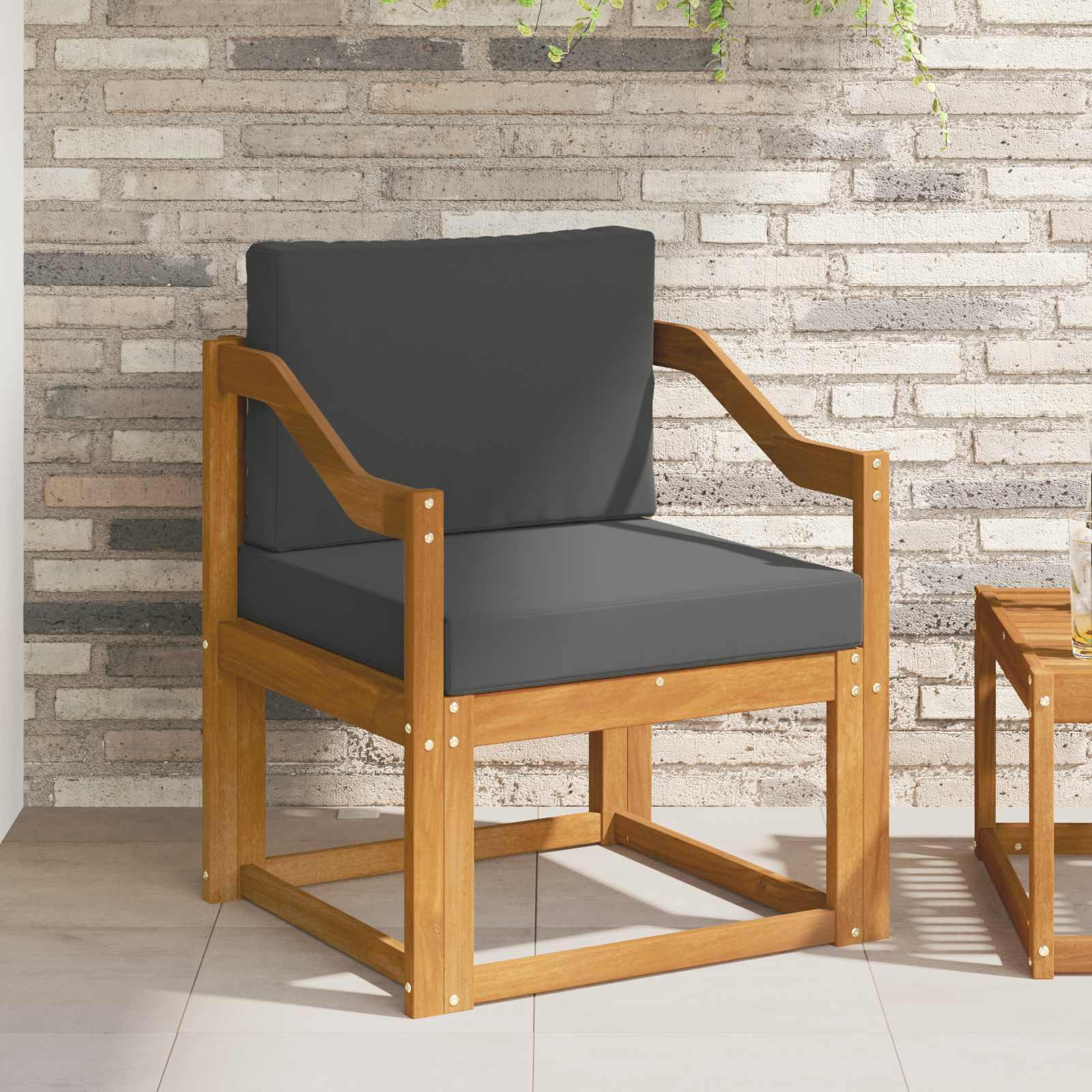 Udendørs sofa Soli Akacietræ og polyester Naturfarvet billede