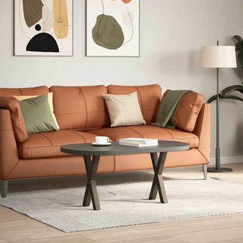 Sofabordsben X-formet - 2 stk. i naturstål, 38 × (42-43) cm
