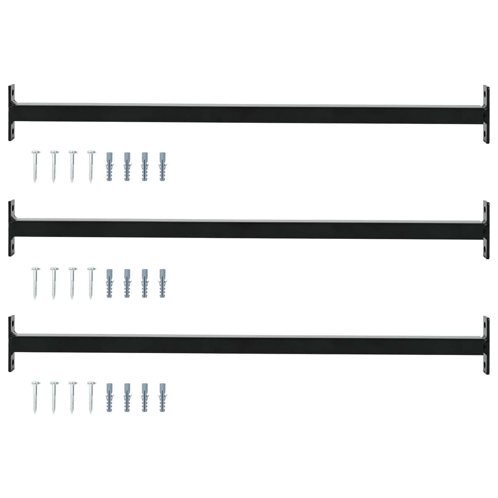 Justerbar vinduessikkerhedsbar 3 stk. 710-1200 mm stål sort