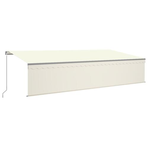 Markise m. rullegardin 6x3 m manuel betjening cremefarvet