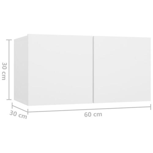 Tv-borde 4 stk. 60x30x30 cm konstrueret træ hvid