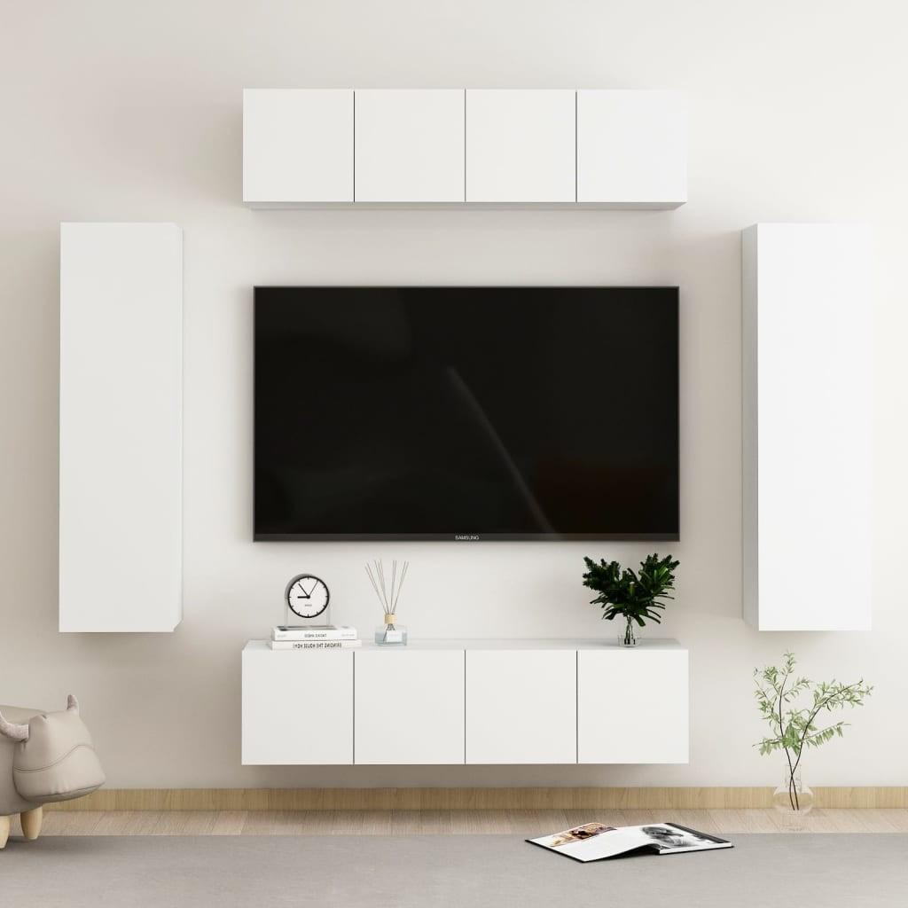 Tv-skabe 6 dele spånplade hvid