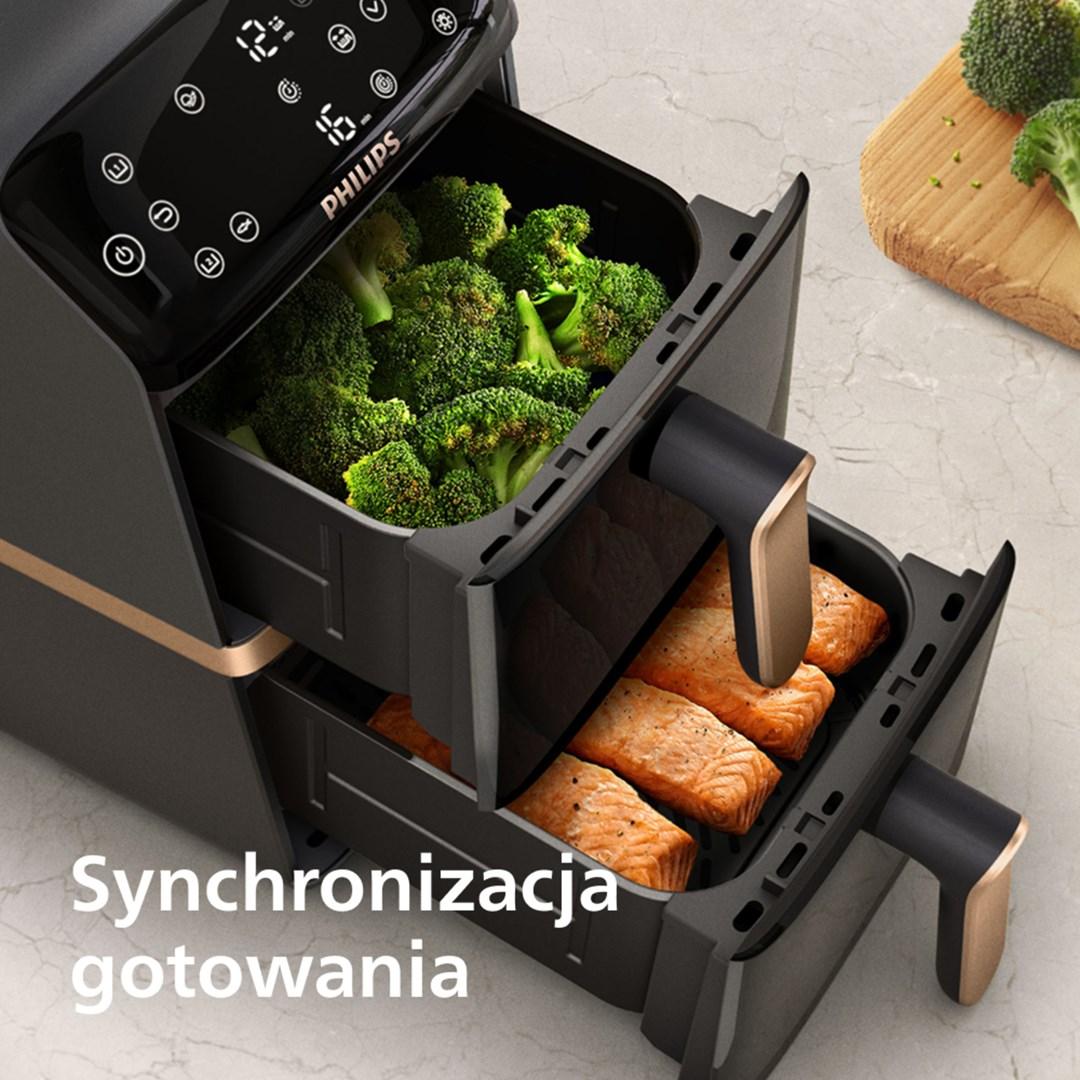 Philips 4000 Series Dual Stack Airfryer - 10 l, 2 kurve, 2.750 W - Sort