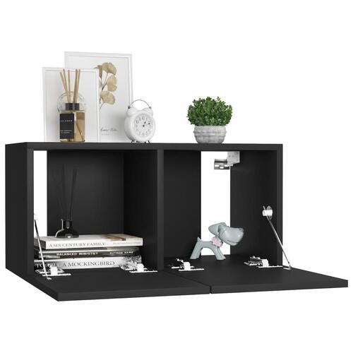 Tv-borde 4 stk. 60x30x30 cm konstrueret træ sort