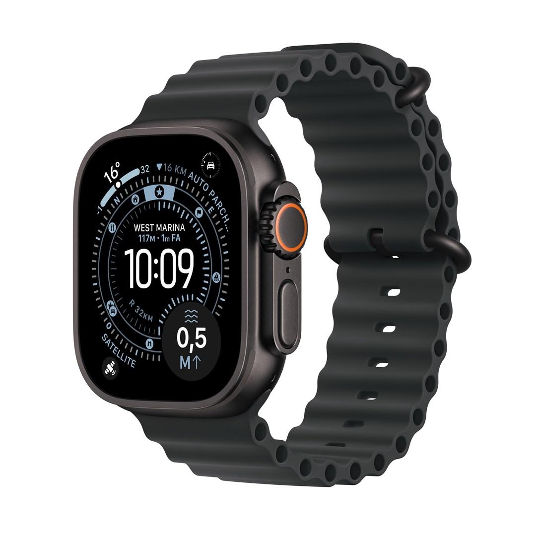 Apple Watch Ultra 3 GPS + Cellular 49 mm – sort titanium med Black Ocean Band billede