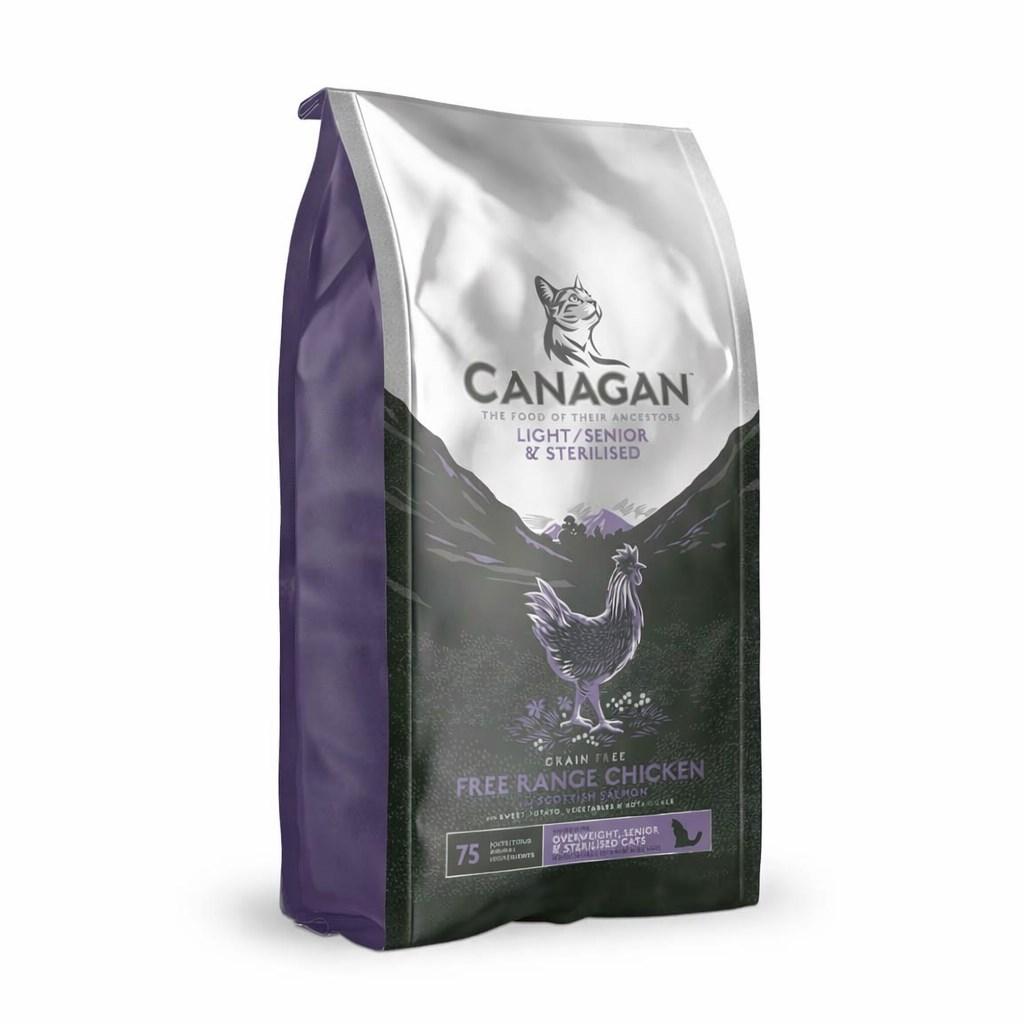 Canagan Light/Senior steriliseret – kornfrit tørfoder til kat med kylling, 4 kg billede