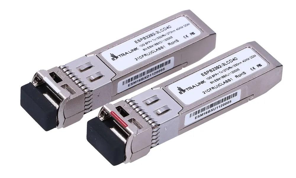 Extralink SFP+ WDM-modul 10G, 1270/1330 nm, singlemode, 40 km, LC, DOM – sæt (2 stk.) billede