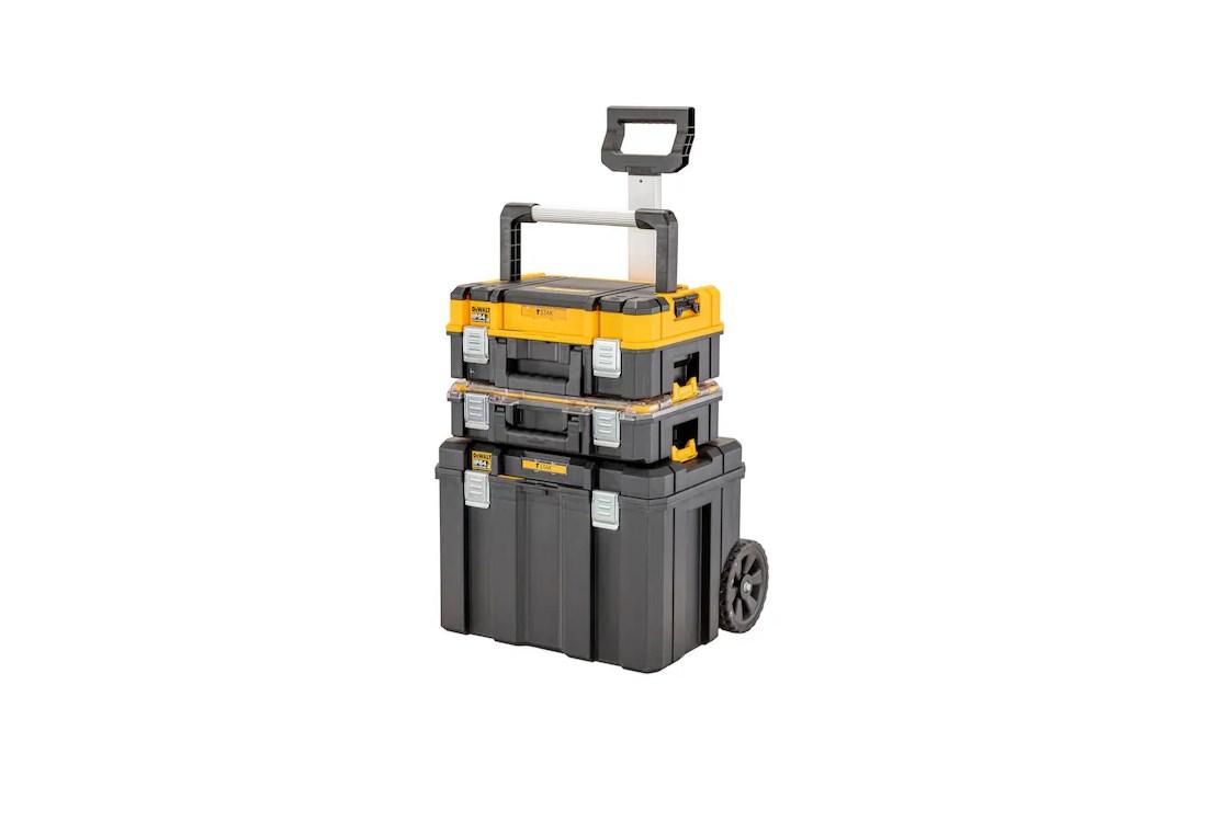DeWALT TSTAK 3-i-1 værktøjskuffert på trolley - Gearbox sæt billede