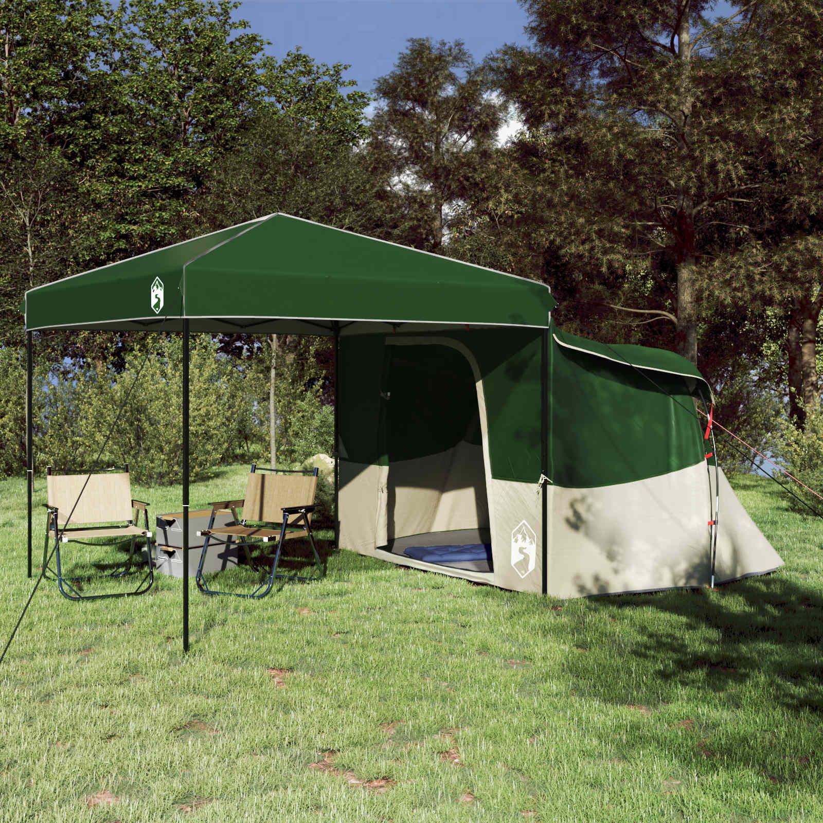 Camping Telt Sæt med tag 2 stk Grøn Taffeta og Stof billede