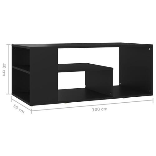 Sofabord 100x50x40 cm konstrueret træ sort