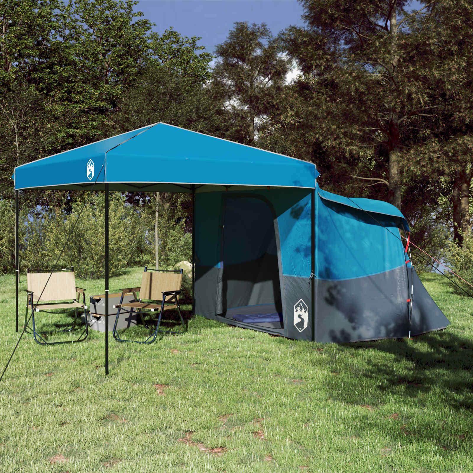 Camping Telt Sæt med tag 2 stk Blå Taffeta og Stof billede