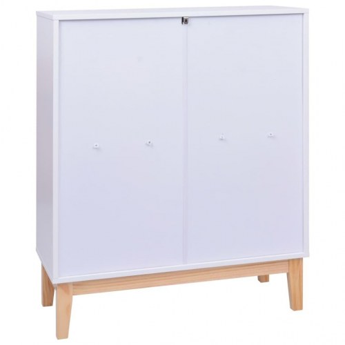 Skænk 80x35x100 cm MDF og rattan hvid