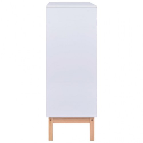 Skænk 80x35x100 cm MDF og rattan hvid