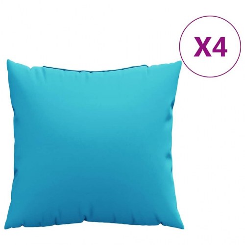 Scatter Puder Ensfarvet 4 stk Turkis 50 x 50 cm Polyesterstof