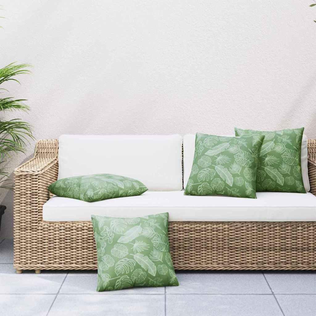 Scatter Puder Blad 4 stk Bladmønster 50 x 50 cm Polyesterstof billede