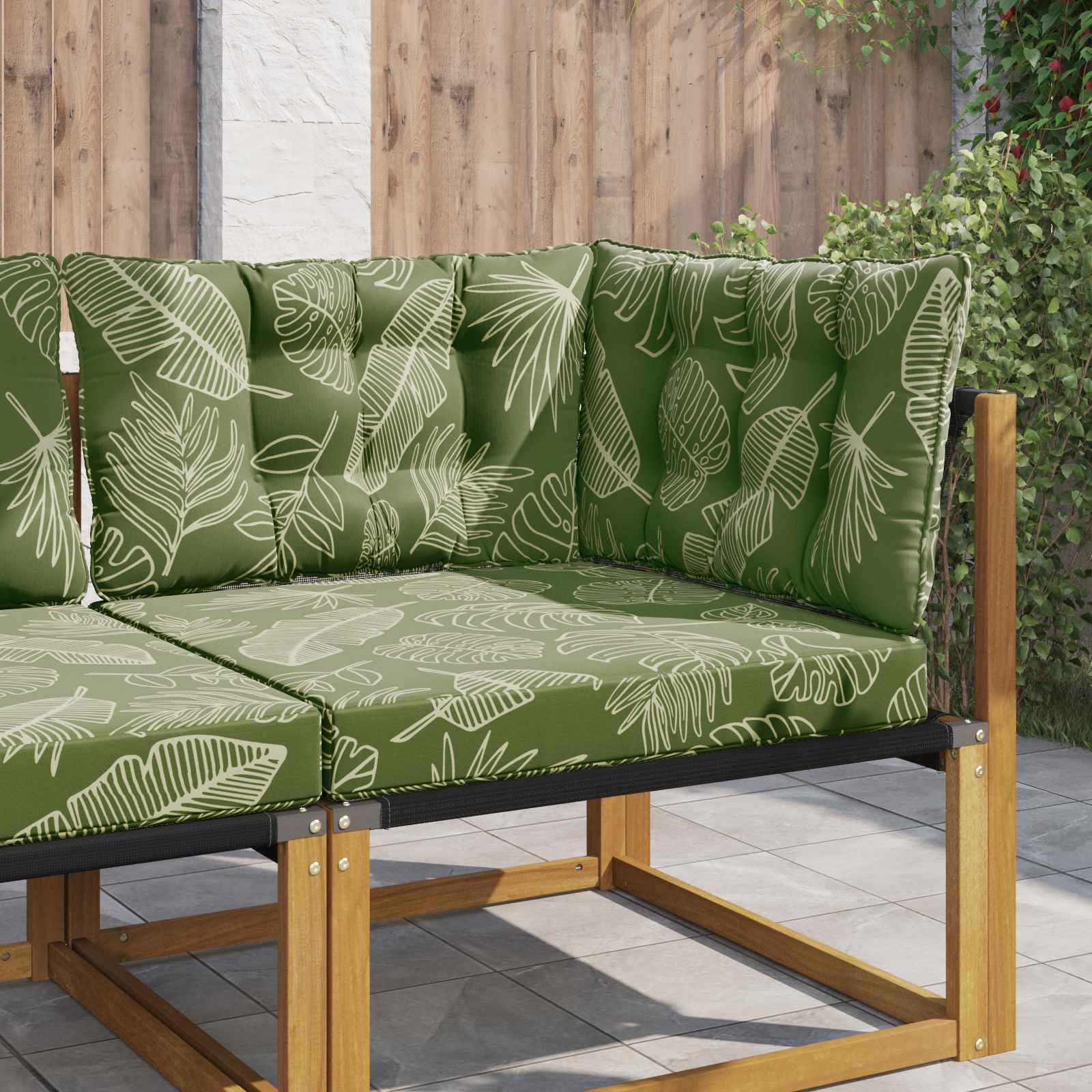 Udendørs Sofa Pude 3 stk Bladdesign Polyester billede