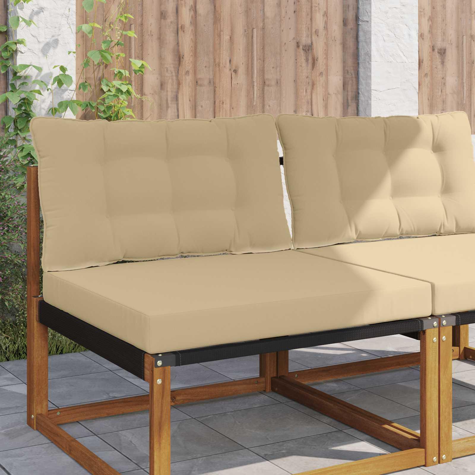 Udendørs Sofa Pude 2 stk Beige Polyester billede