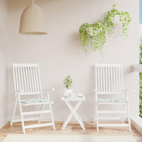 Hynder til havestol - 2 stk. 50×50×4 cm i oxfordstof med bladmønster