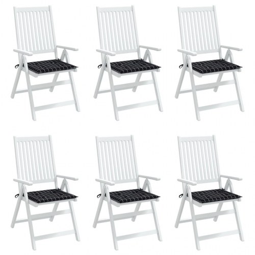 Hynder til havestol - 6 stk. 50×50×4 cm i oxfordstof, ternet sort