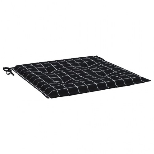 Hynder til havestol - 2 stk. 50 × 50 × 4 cm, oxfordstof, sort tern
