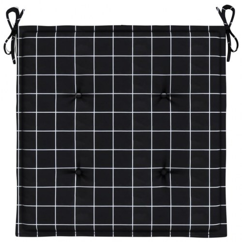 Hynder til havestol - 2 stk. 50 × 50 × 4 cm, oxfordstof, sort tern