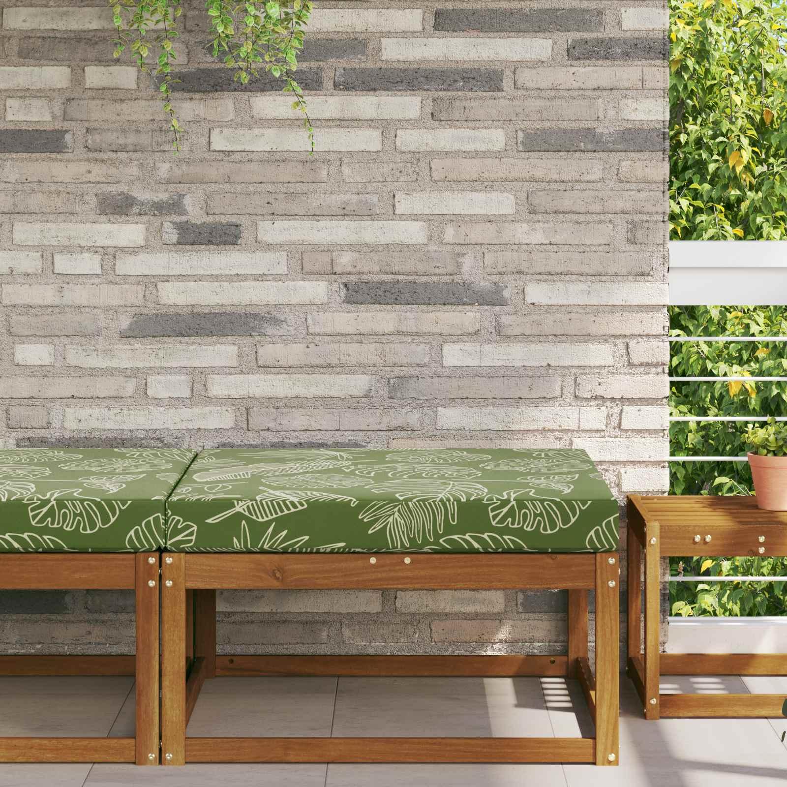 Udendørs Sofa Pude Bladdesign 80 x 80 x 8 cm Polyester billede