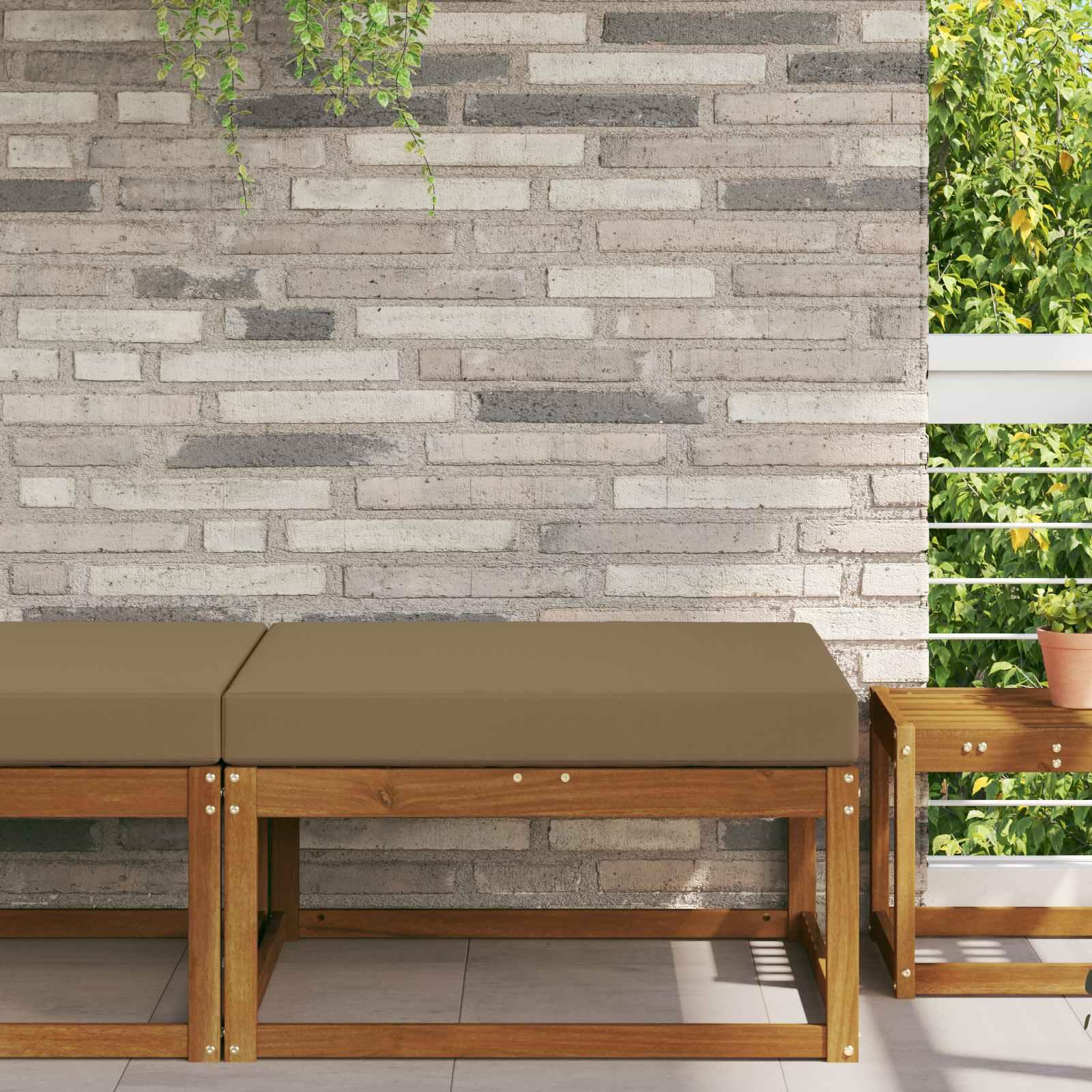 Udendørs Sofa Pude Gråbrun 80 x 80 x 8 cm Polyester billede