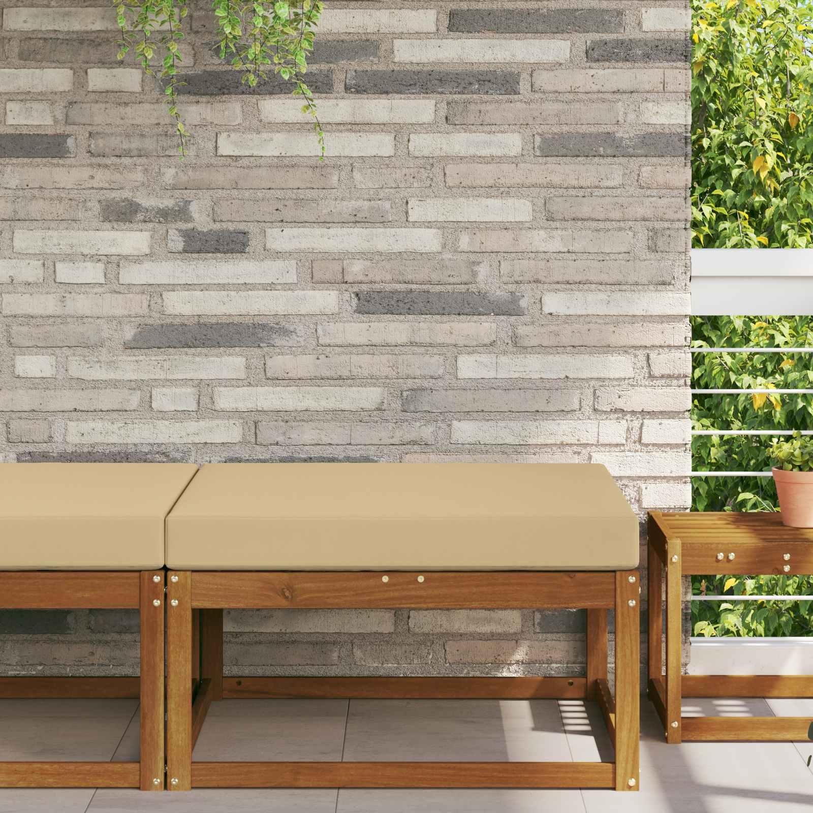 Udendørs Sofa Pude Beige 80 x 80 x 8 cm Polyester billede